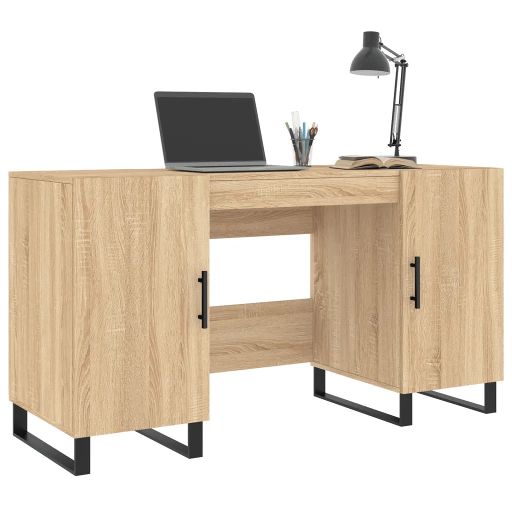 Scrivania | Tavolo da Ufficio Rovere Sonoma 140x50x75 cm in Legno Multistrato