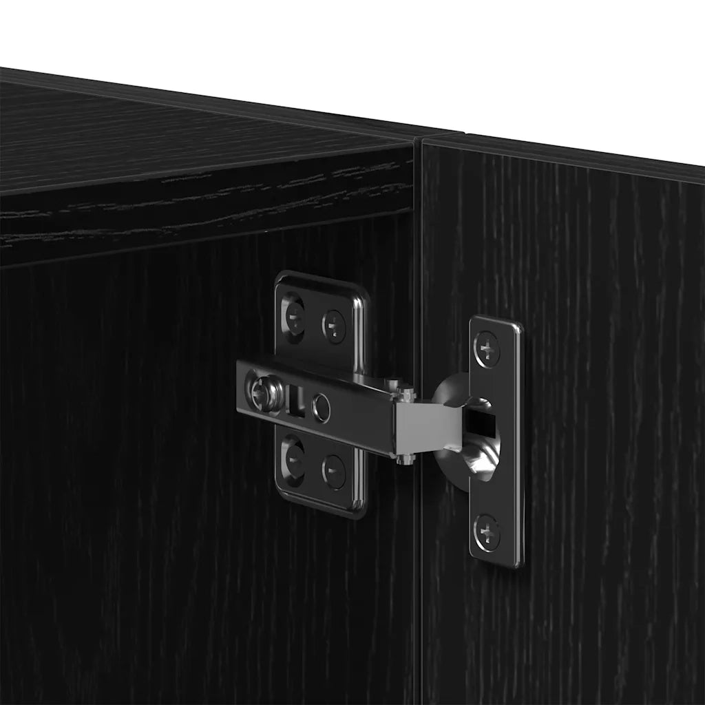 Mobiletto a parete con 2 ante design elegante ideale per riporre oggetti in soggiorno o in camera da letto 80 x 39 x 40 cm legno composito nero 02_0051791