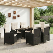 Set Tavolo da Salotto con cuscino 7 pcs Nero e Bianco Crema 3422457