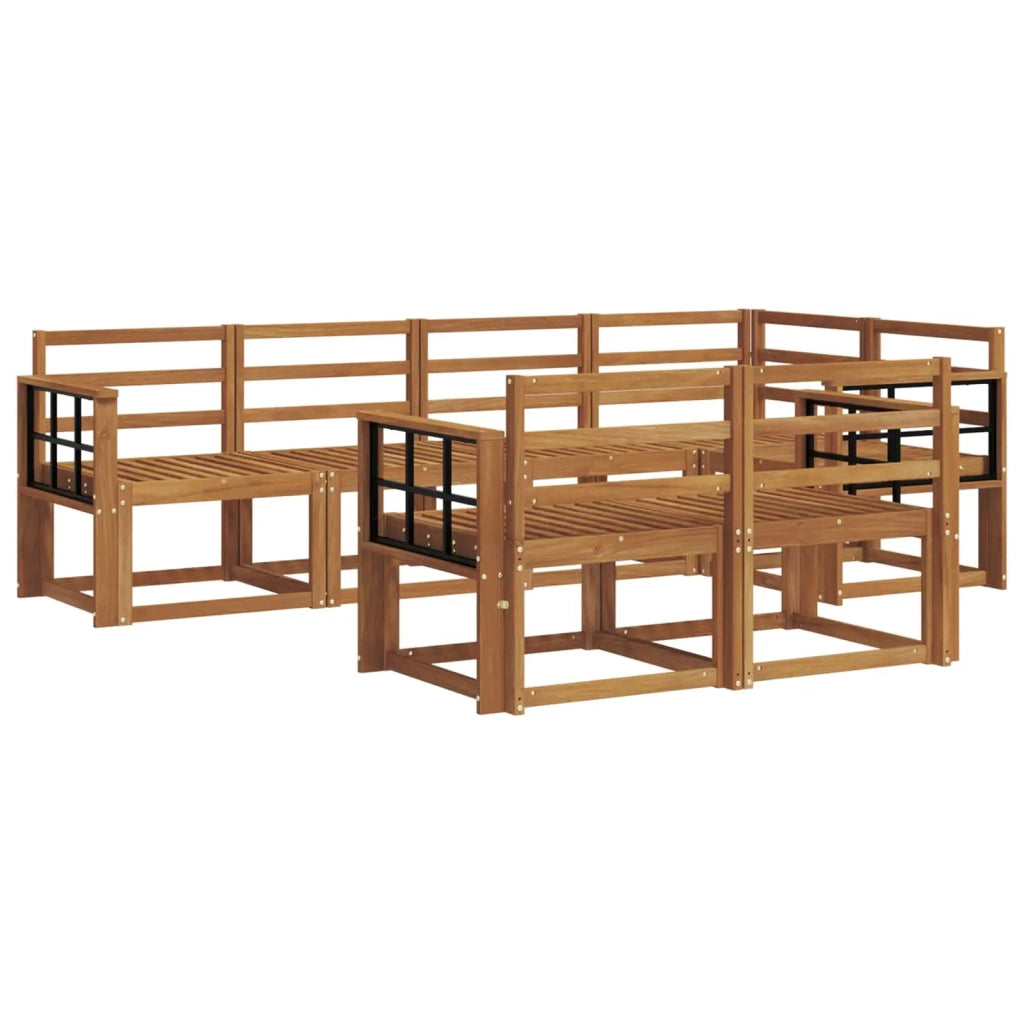 Set di divani da esterno 7 pcs Naturale