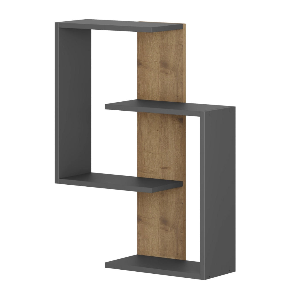 Mensola da parete in legno "Paranoid" - 64 x 22 x 85 cm - AntraciteOak
