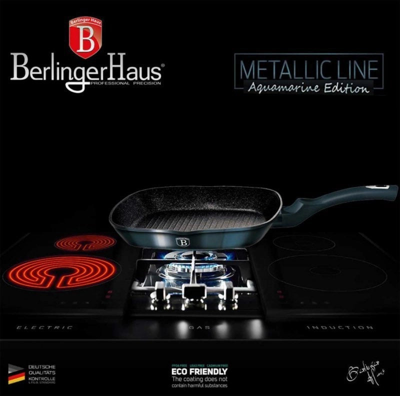 Berlinger Haus BH-1873 Padella per griglia in granito - Pentolame antiaderente 28 cm