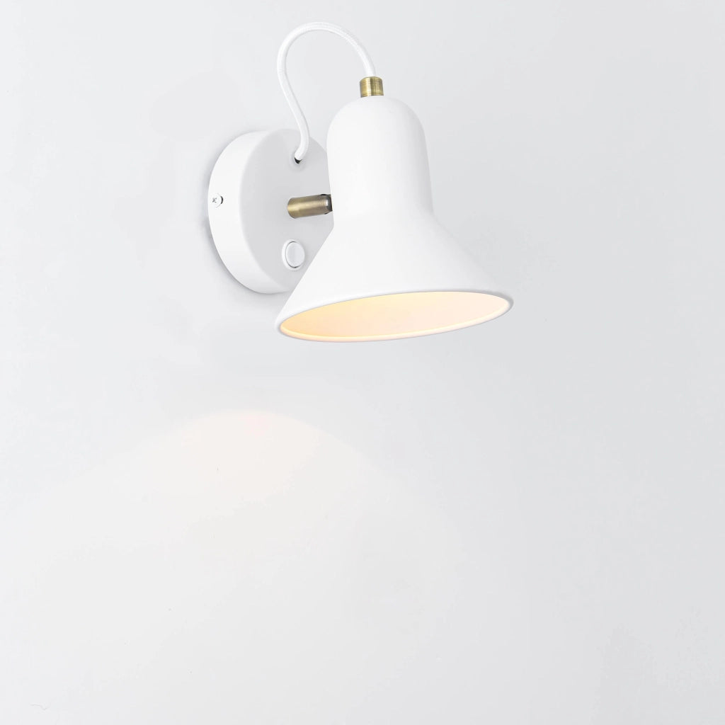 Applique Astama bianca 1xE27 con interruttore Light Prestige