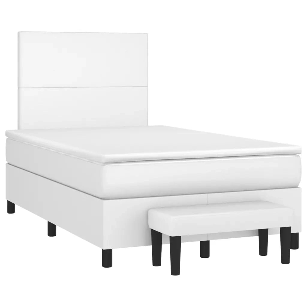 Giroletto a Molle con Materasso Bianco 120x200 cm in Similpelle 3137534