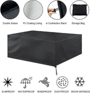 Copertura per mobili da giardino, con cavo di trazione, impermeabile, respirante, robusta stoffa Oxford 210D, coprioggetto impermeabile per mobili da giardino, 270 x 180 x 89 cm