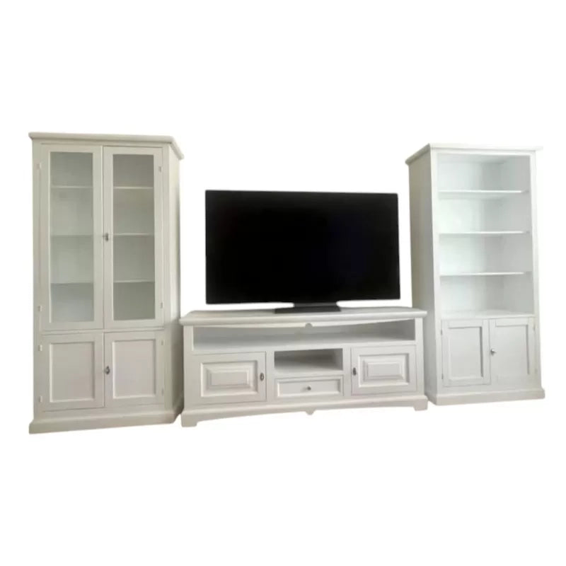 Soggiorno arte povera legno shabby chic bianco opaco - Mobili 2G