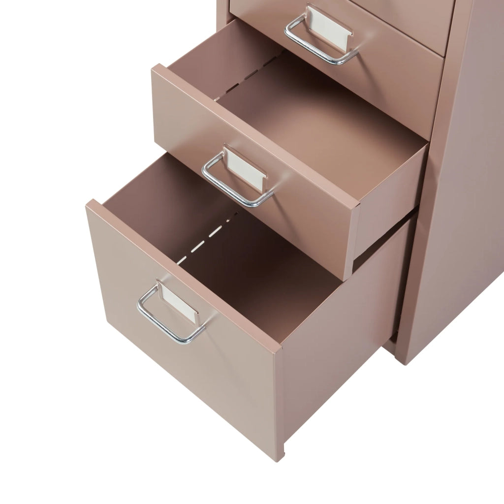 Mobiletto da ufficio mobile contenitore su ruote con 5 cassetti 69 x 28 x 41 cm marrone chiaro 03_0009102