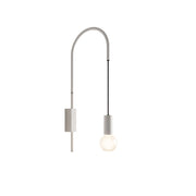 Zafferano - Lampada da Parete Filo, Orientabile 200°, Metallo Verniciato Lampadina E27 max 60W inclusa, H61cm - Bianca