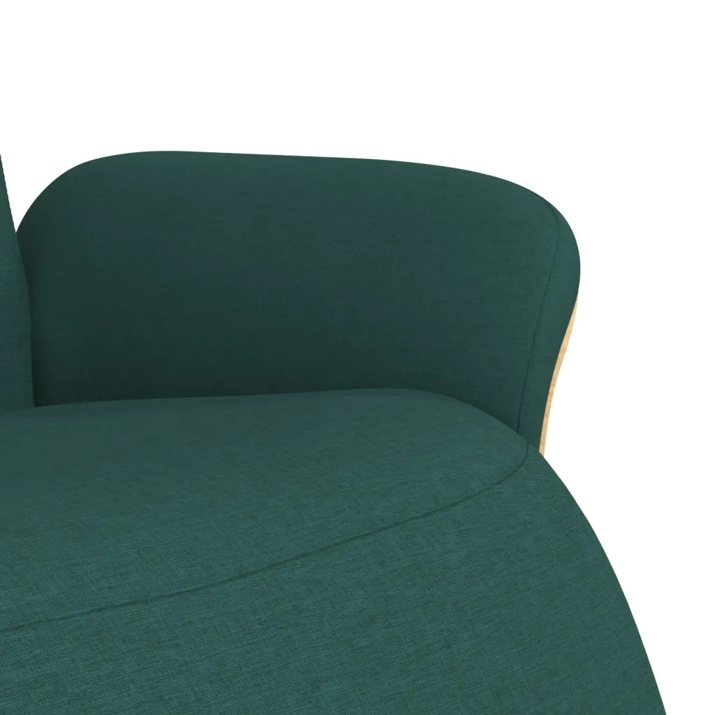 Divano Sedia-Poltrona Reclinabile con Poggiapiedi Verde Scuro in Tessuto 969751