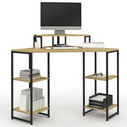 IDMarket - DETROIT Scrivania angolare salvaspazio per computer con spazio di archiviazione
