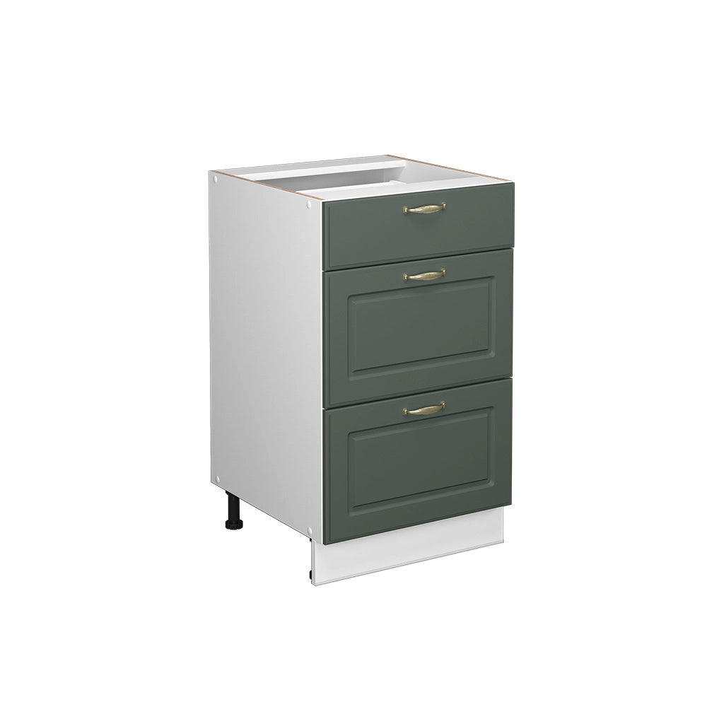 Mobiletto base per cucina Fame-Line Verde-oro rustico/Bianco 50 cm senza piano di lavoro Vicco