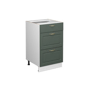 Mobiletto base per cucina Fame-Line Verde-oro rustico/Bianco 50 cm senza piano di lavoro Vicco