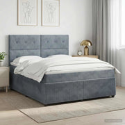 Letto box spring con materasso Grigio Scuro 180 x 200 cm 3454656