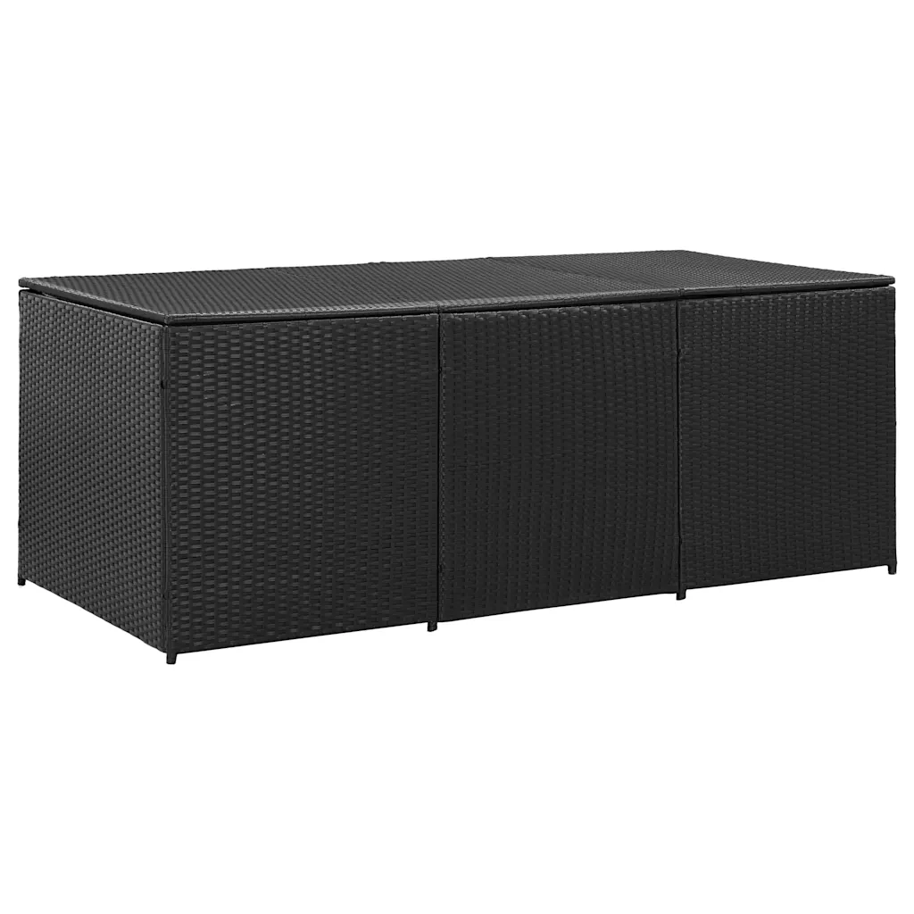 Baule da Giardino in Polyrattan 180x90x70 cm Nero 46477