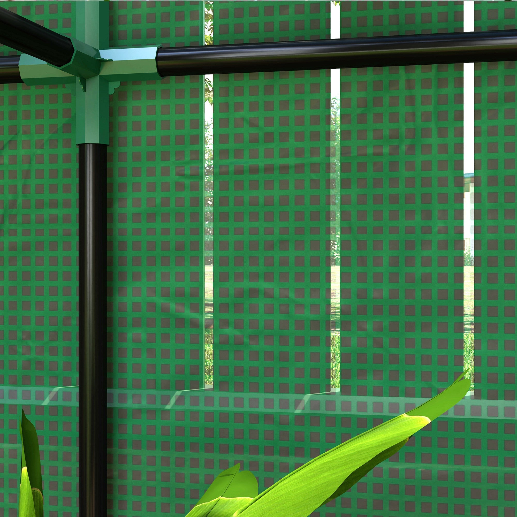 Serra da Giardino a 3 Livelli 100x40x150 cm con Copertura in PE Anti-UV e Porta Avvolgibile Verde