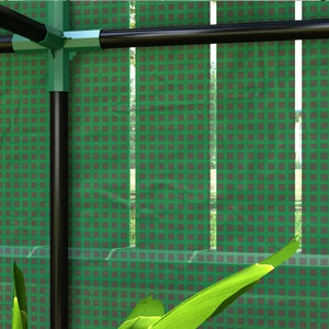 Serra da Giardino a 3 Livelli 100x40x150 cm con Copertura in PE Anti-UV e Porta Avvolgibile Verde