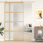 Porta Scorrevole Oro 102,5x205 Vetro Smerigliato ESG Alluminio 155195