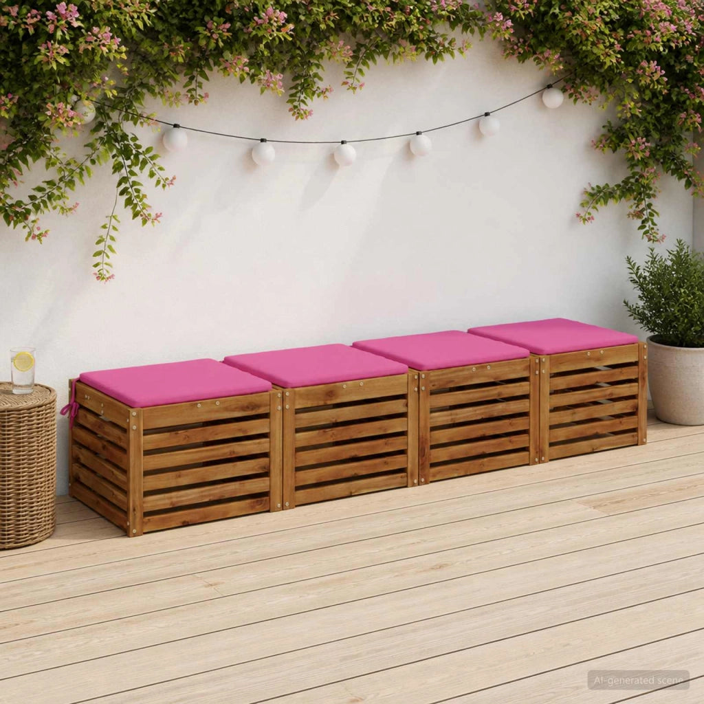 Cuscini per Sedia in 4 Pezzi SOEST 4 pz 100% Poliestere Rosa 944348