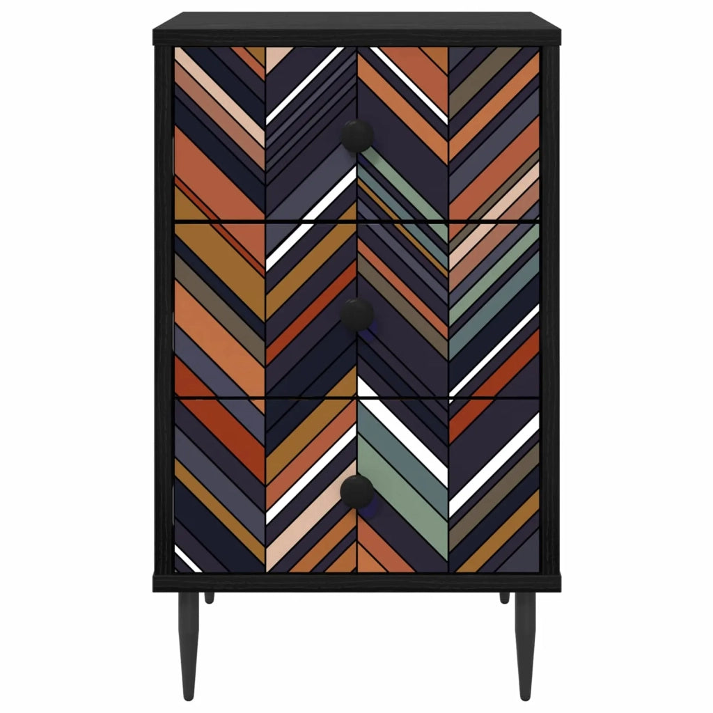 Armadio da Notte OMMEN 2 pz Rovere Nero 36 x 33 x 61 cm 8007330