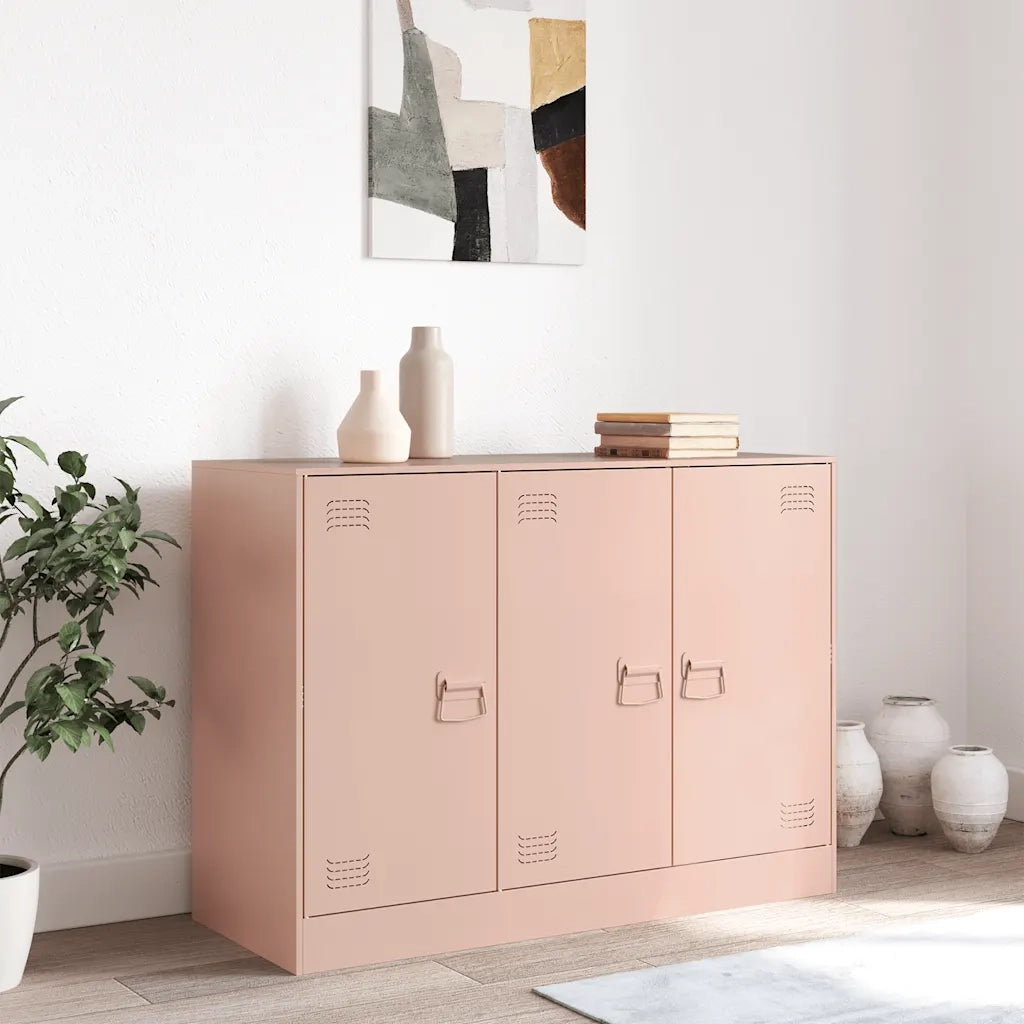 Credenza | Madia | Buffet da pranzo | Armadio da pranzo Rosa 99x39x73 cm in Acciaio