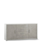 Mobile 2 Ante 4 Cassetti Kit Ossido Bianco cm 174x41x84h - Sarmog