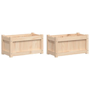Fioriera aiuola rialzata fioriera aiuola giardino terrazza set da 2 legno di pino massiccio marrone 02_0039051
