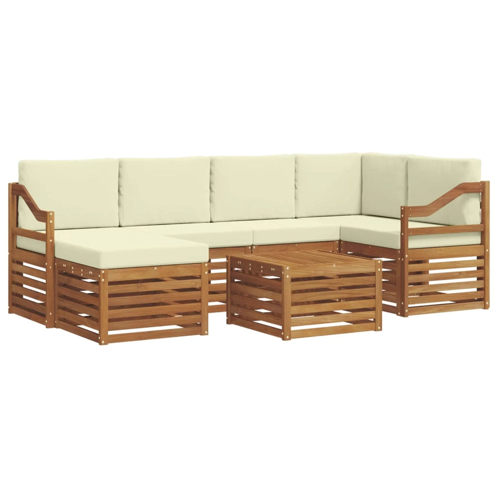 Set divano sezionale con cuscino 7 pcs Naturale e Crema
