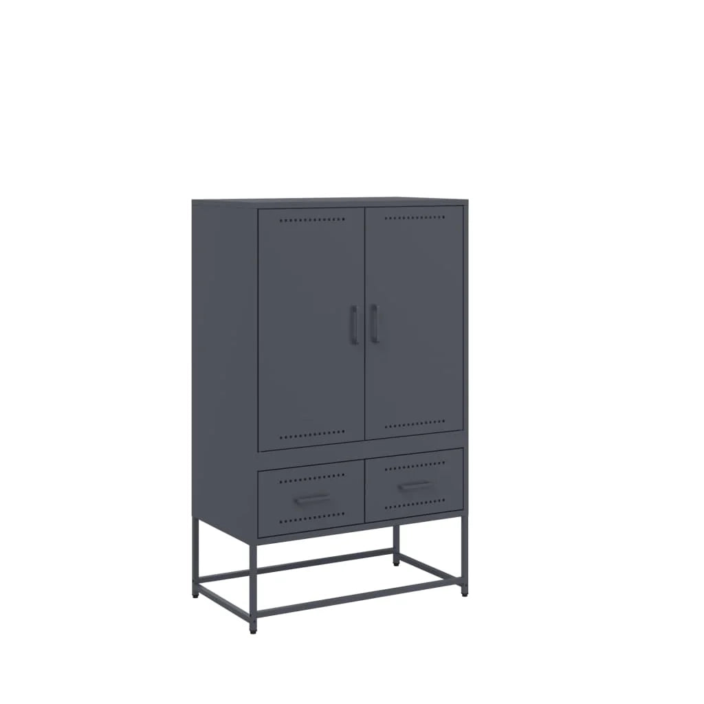 Buffet credenza cassettiera mobiletto mobile contenitore organizer cucina soggiorno salotto alto 68 x 39 x 111,5 cm acciaio antracite 02_0032210