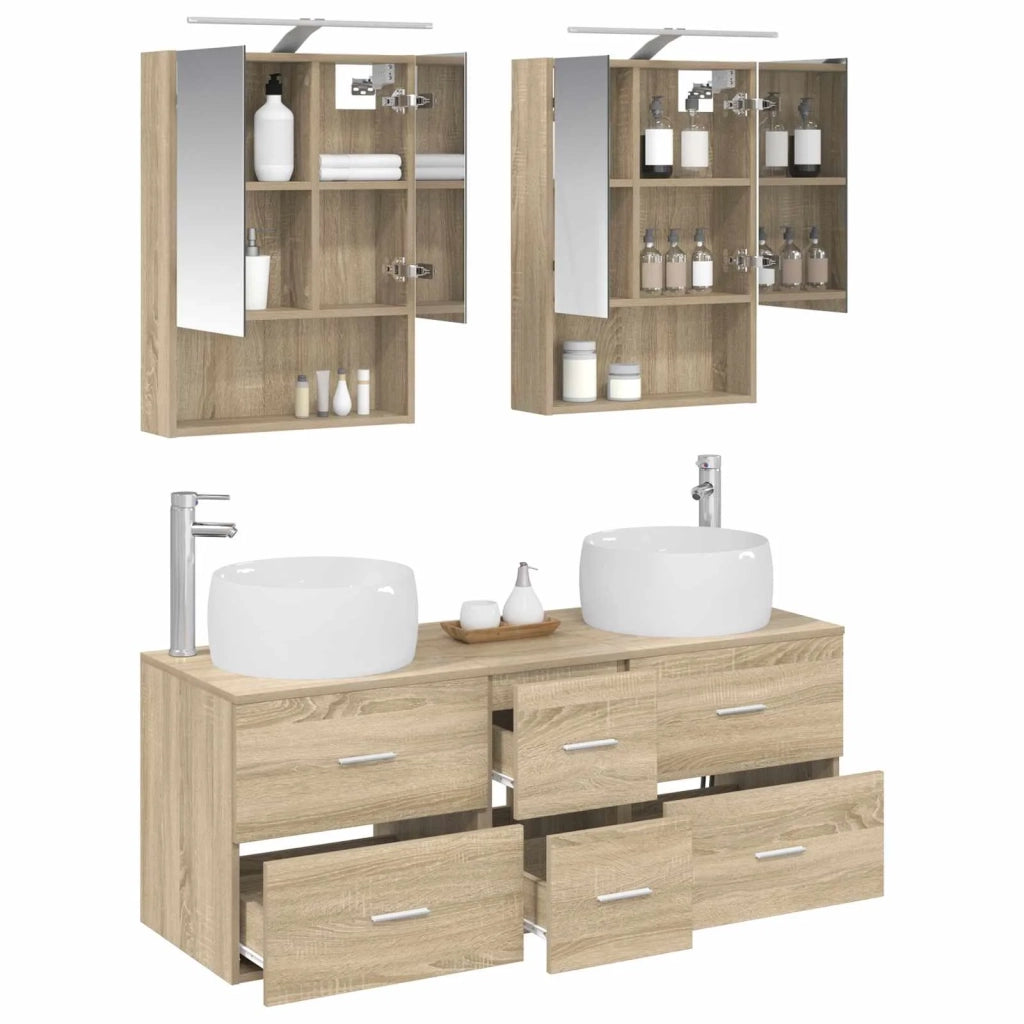 Set di mobili per il bagno 5 pcs Rovere Sonoma 3407041