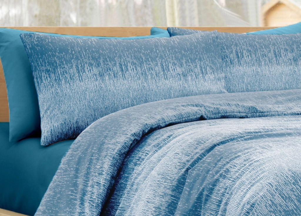 Completo Lenzuola Letto 100% Cotone Made In Italy Disegno Drops - Piazza e Mezza - Ottanio