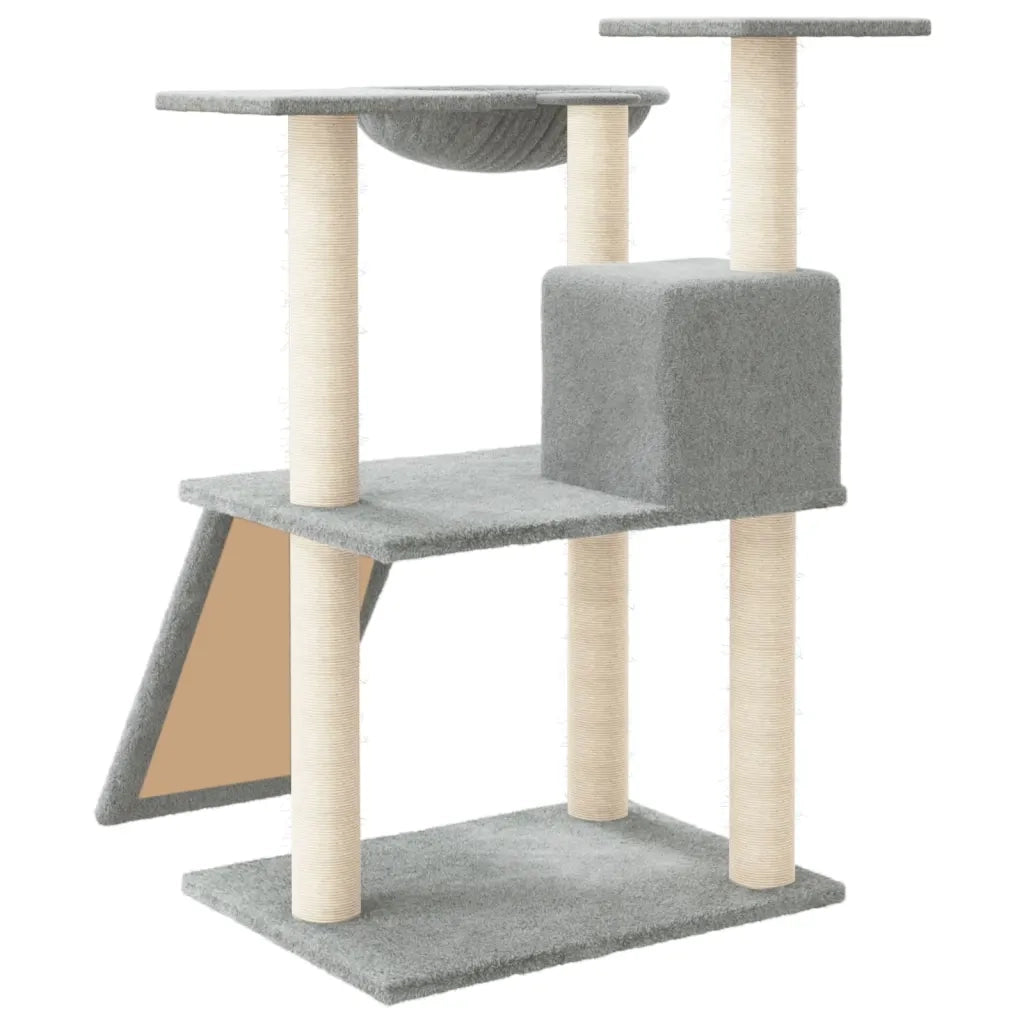 Albero per Gatti con Tiragraffi in Sisal Grigio Chiaro 83 cm CFW3781294