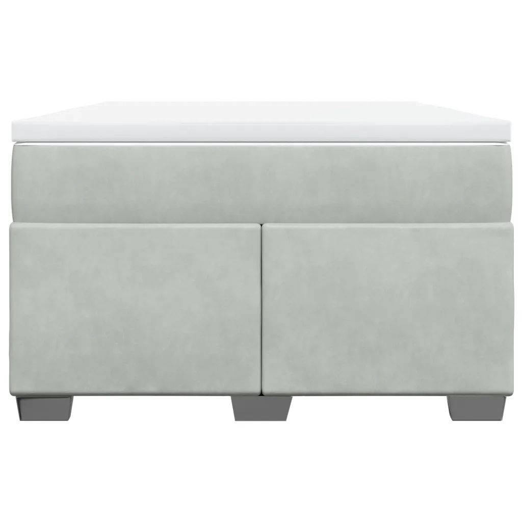 Giroletto a Molle con Materasso Grigio Chiaro 120x190cm Velluto