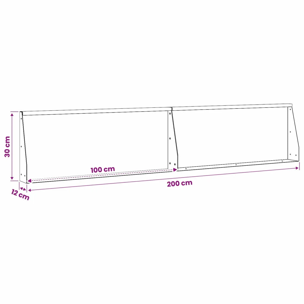 Muro di contenimento 2 pz 100 x 12 x 30 cm Acciaio Nero 8015136