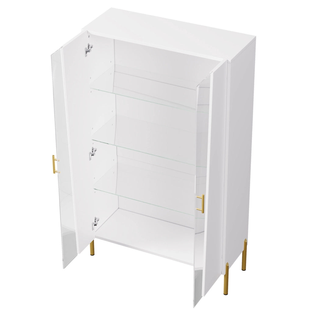 Vetrina LED in vetro e MDF 72x40x145 cm; bianca