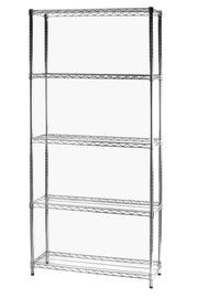 Scaffale 5 Ripiani 90x35x200 cm in Metallo Cromato Tosini