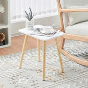 Biblioteca Premium in Legno per Soggiorno e Camera da Letto - Bianco/Naturale - Tavolo Salotto Multifunzionale con Supporto per Fiori - 40 x 30 x 43 cm