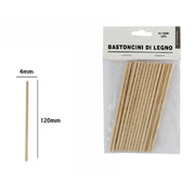 Trade Shop - Set 25 Bastoncini In Legno Lavoretti Attività Creative Stecchette 4x120mm 53862a -