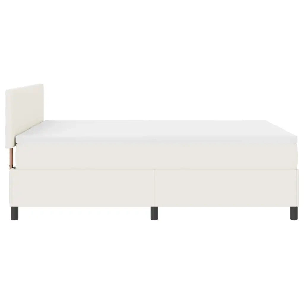 Letto a molle Crema e Bianco 160 x 200 cm Tessuto in Cords 3337521