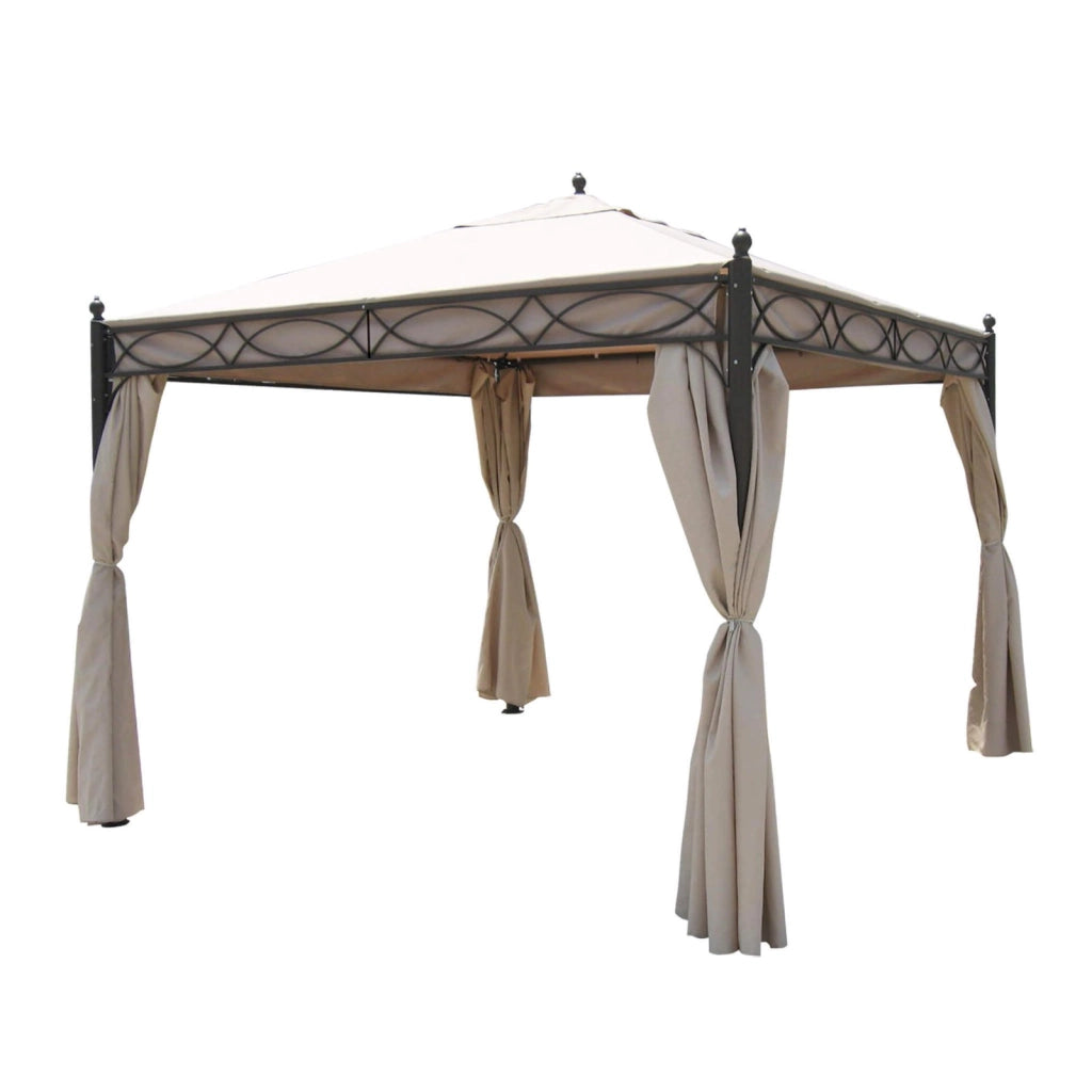 Gazebo da Giardino 3x3 con pareti laterali in acciaio poliestere - HERON