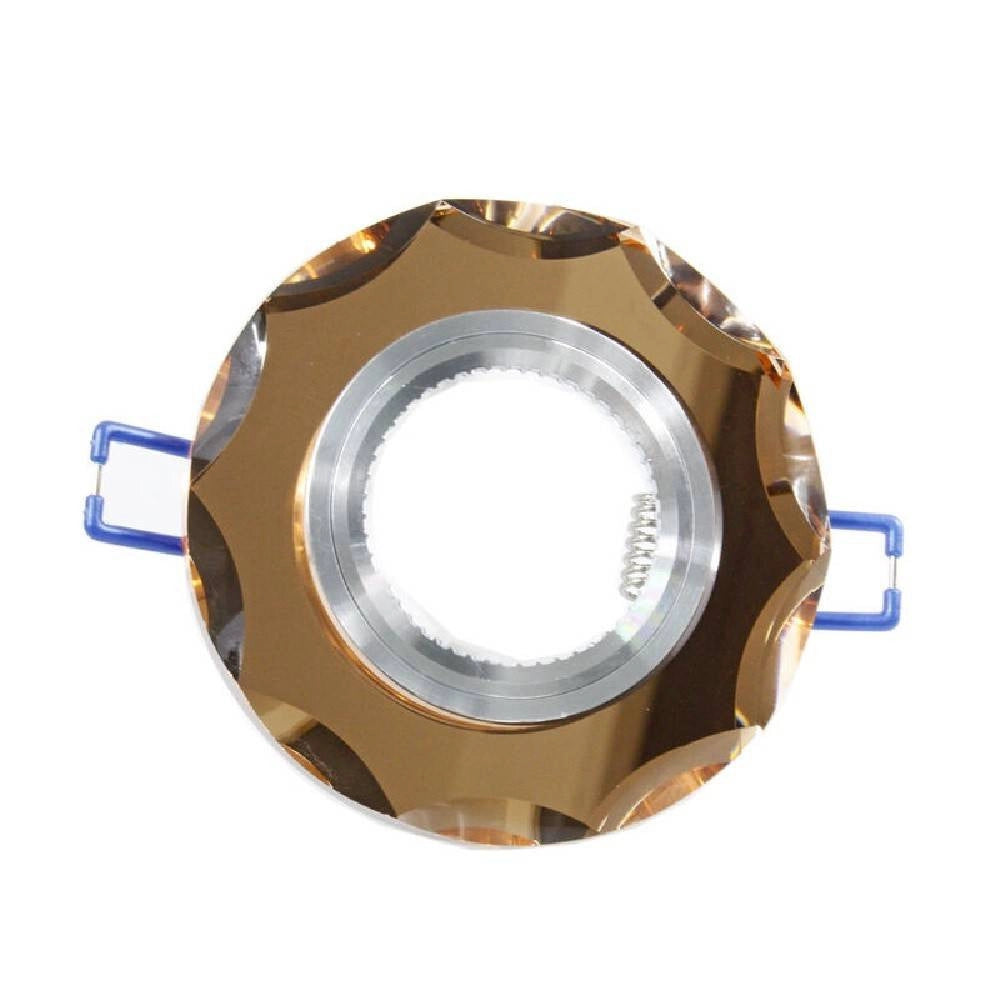 Trade Shop - Porta Faretto Ad Incasso In Vetro Effetto Specchio Supporto Faretti Gu10 P6 -