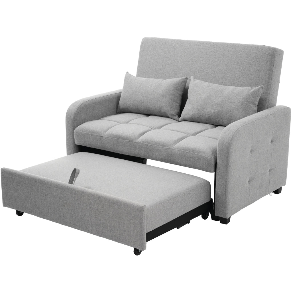 Divano letto 127x75x94 cm con schienale regolabile; in schiuma; grigio antico