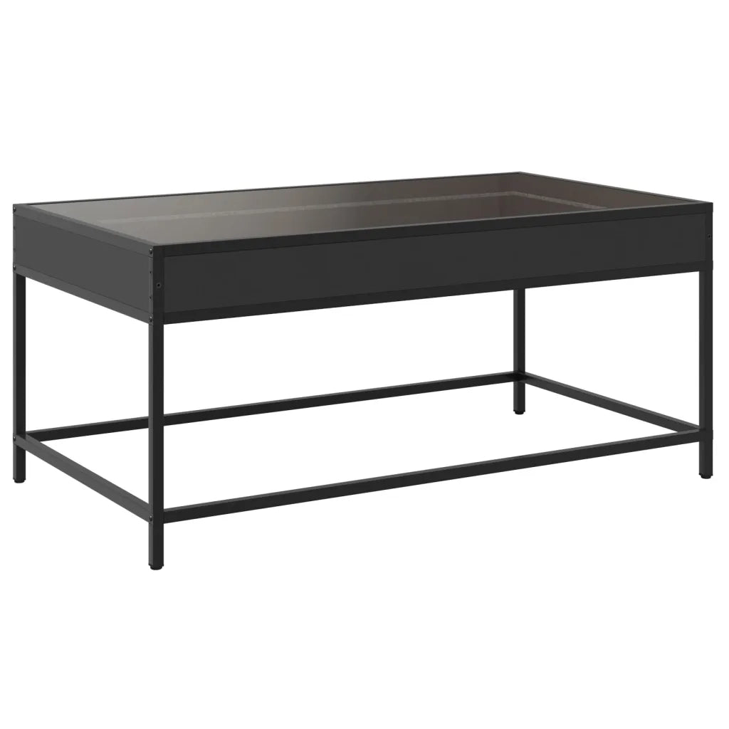 vidaXL Tavolino da Salotto con LED Infinity Nero 90x50x41 cm