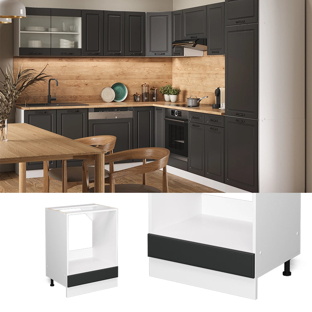 Vicco Mobile per forno da incasso Antracite casa di campagna 60 cm , PL Marmo