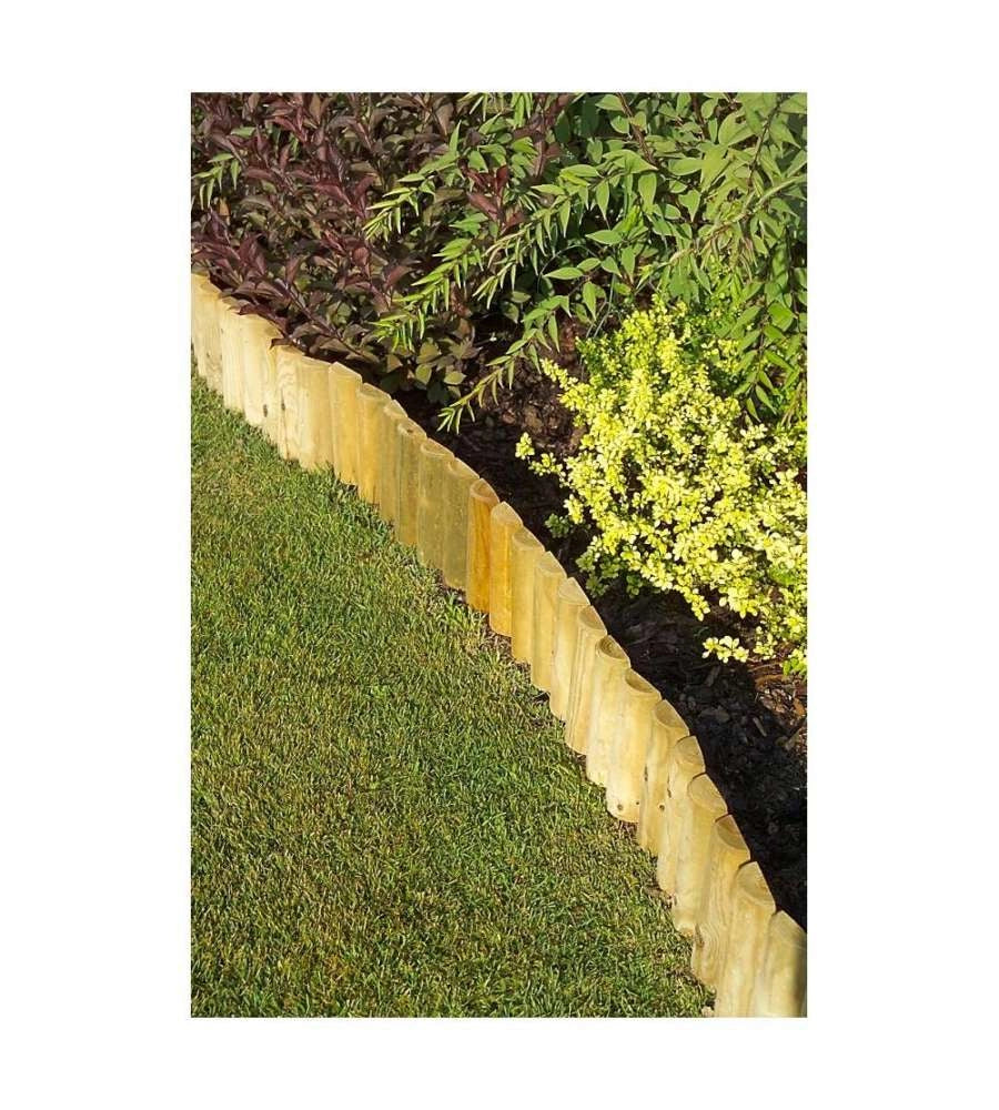 Bordura Giardino in Legno Bordaroll 5xH30xL200 cm – Bordo per Aiuole in Pino Impregnato Flessibile