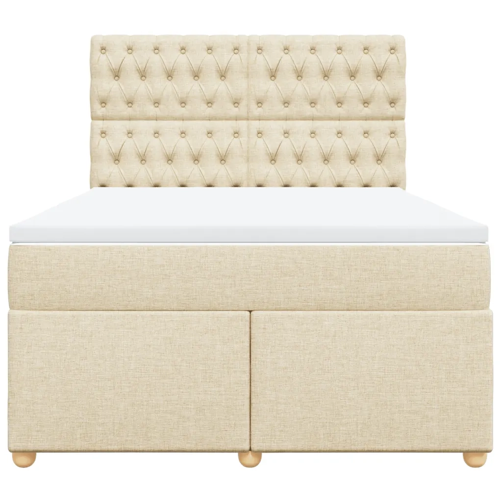 Giroletto a Molle con Materasso Crema 140x19 cm in Tessuto 3291287