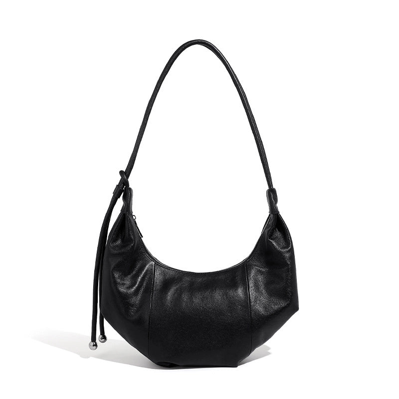 Borsa a mano e borsetta da donna in vera pelle, nera.