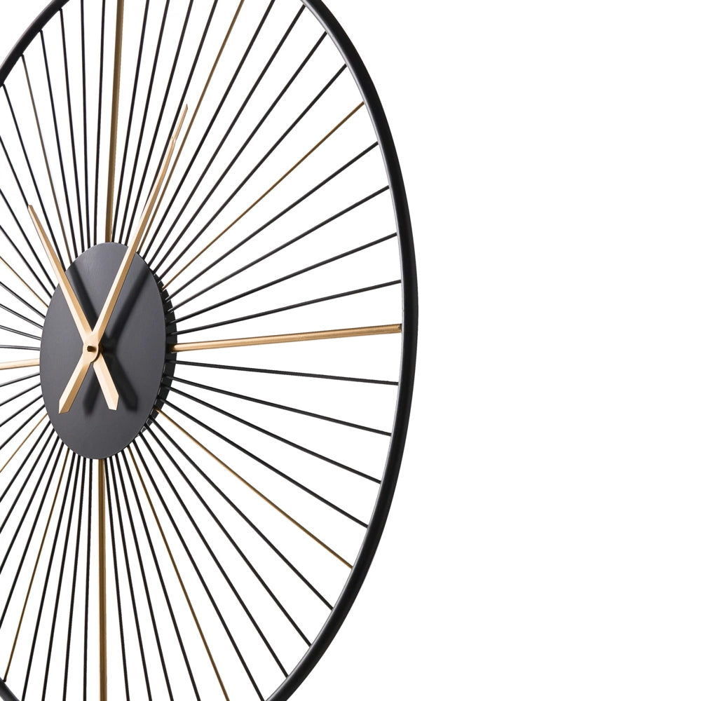 Orologio da parete in metallo nero da appendere in stile Indistrial Scandi