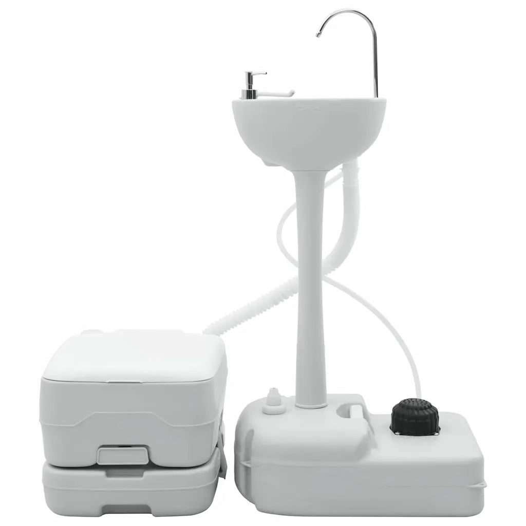 Set di toilette per il campeggio 2 pcs Grigio e Bianco 42001433