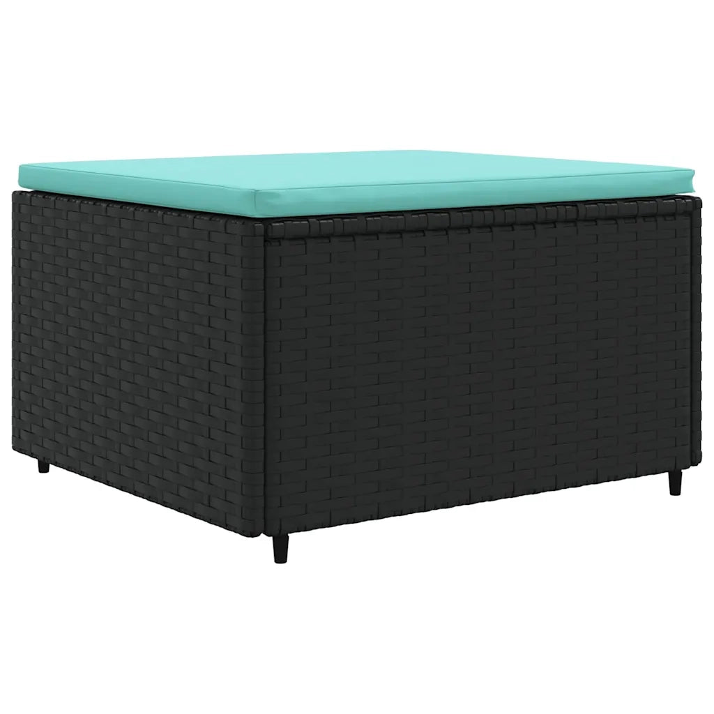 Set Salotto da Giardino con Cuscini 7pz Nero Polyrattan