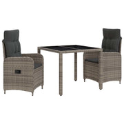 Set da pranzo per esterni 3 pcs Grigio chiaro e grigio scuro 3422326